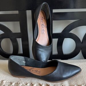Zodiac Black Pointed-Toe Slip-On Flats